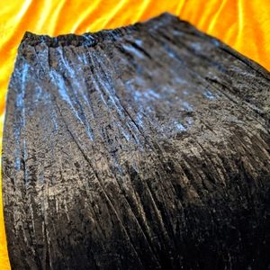 Crushed Velvet Ankle Length Skirt